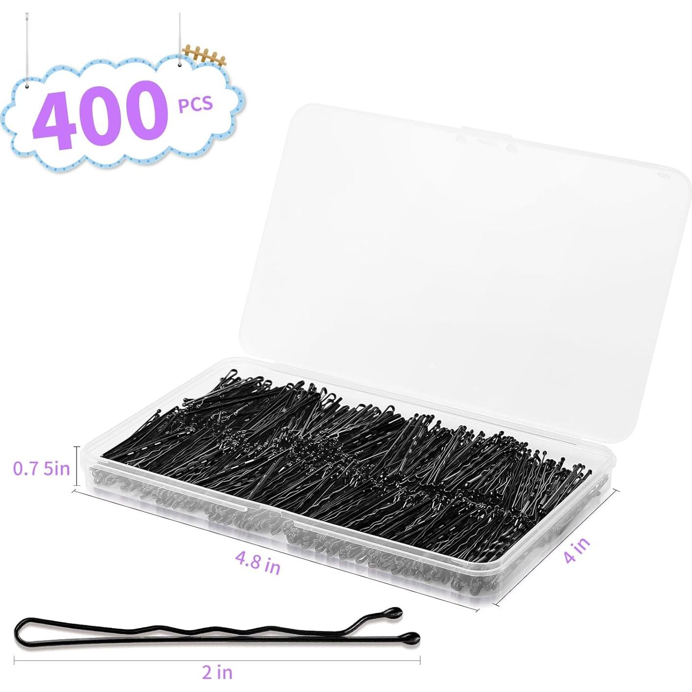 400 Horquillas Negras Cyluer Curvadas para Cabello - 5.08 cm