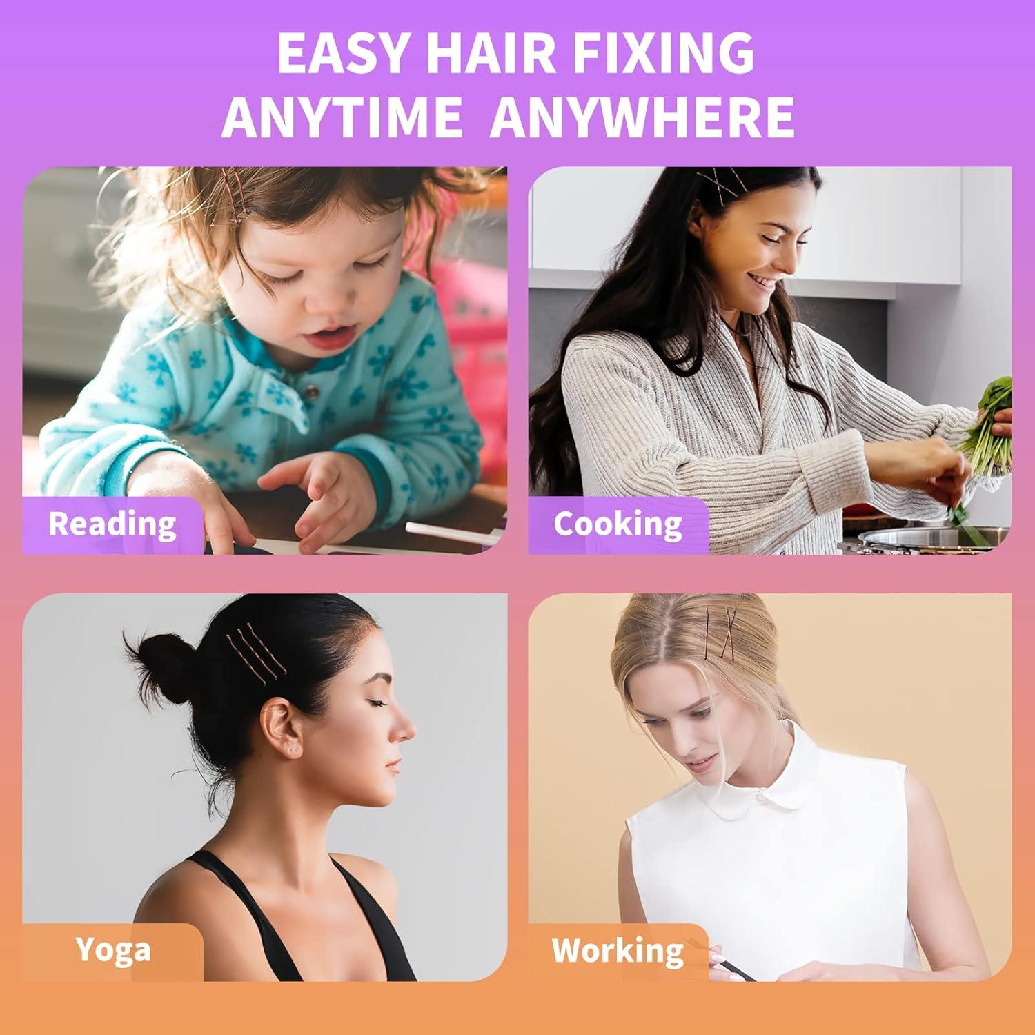 400 Horquillas Negras Cyluer Curvadas para Cabello - 5.08 cm