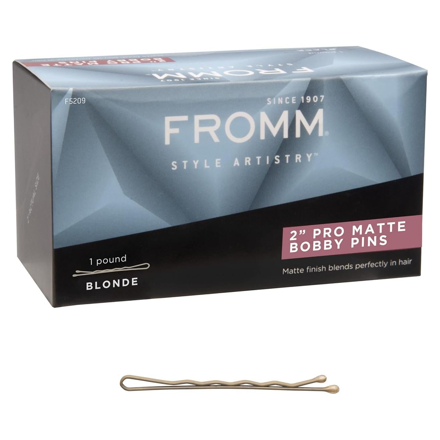 Pasadores de Cabello Rizados Fromm 2" Rubios Mate - 600 Unidades