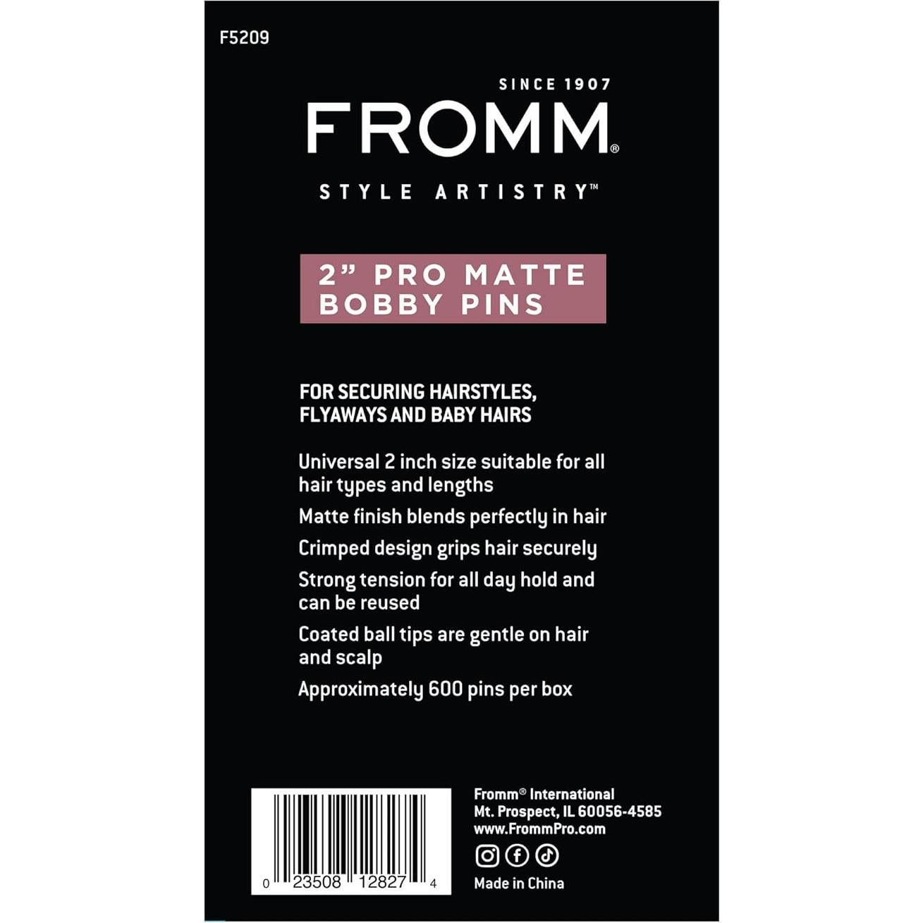 Pasadores de Cabello Rizados Fromm 2" Rubios Mate - 600 Unidades