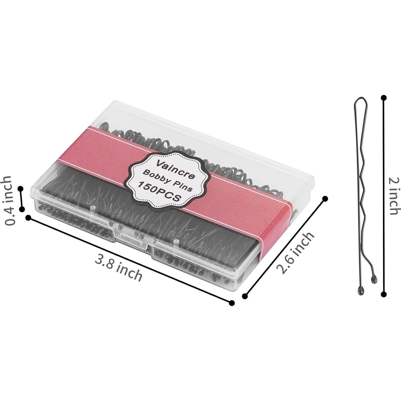 Pinza para Moños Vaincre XS Negra 150 Piezas 5.08 cm