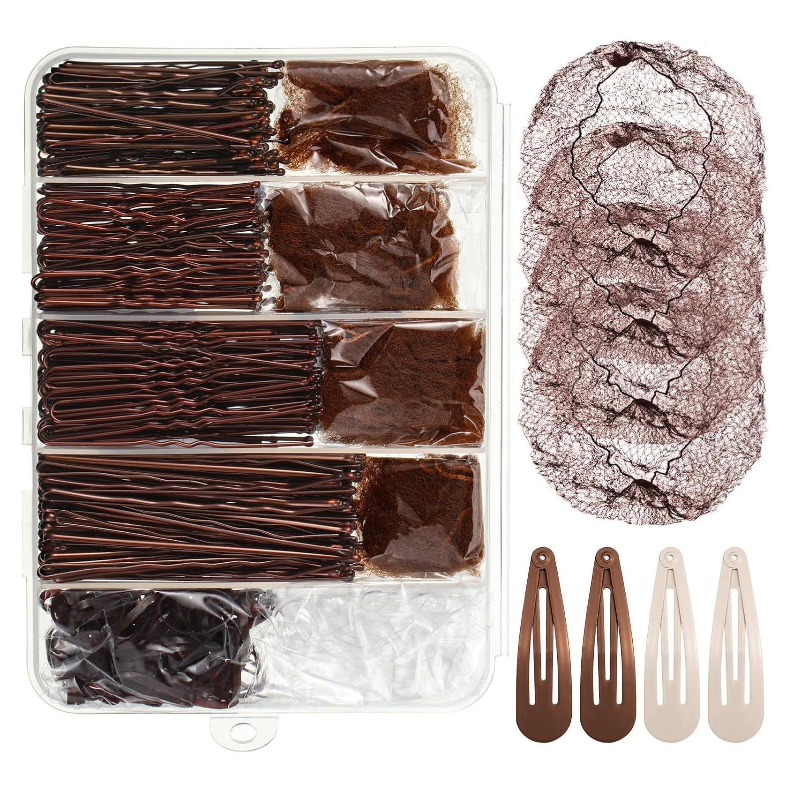 Set de 368 Piezas Pasadores de Pelo ProSuites - Marrones