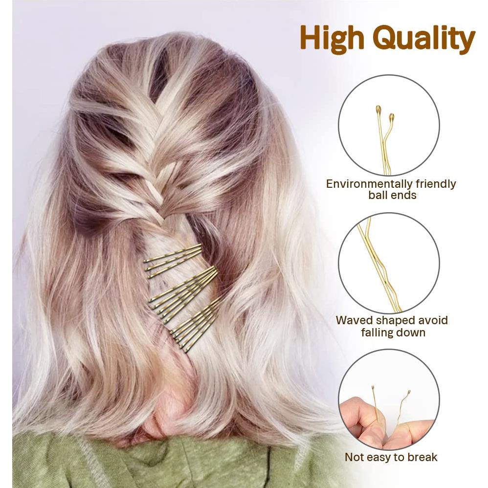 Horquillas para Cabello MORGLES Rubias 120PCS 5.08cm Doradas