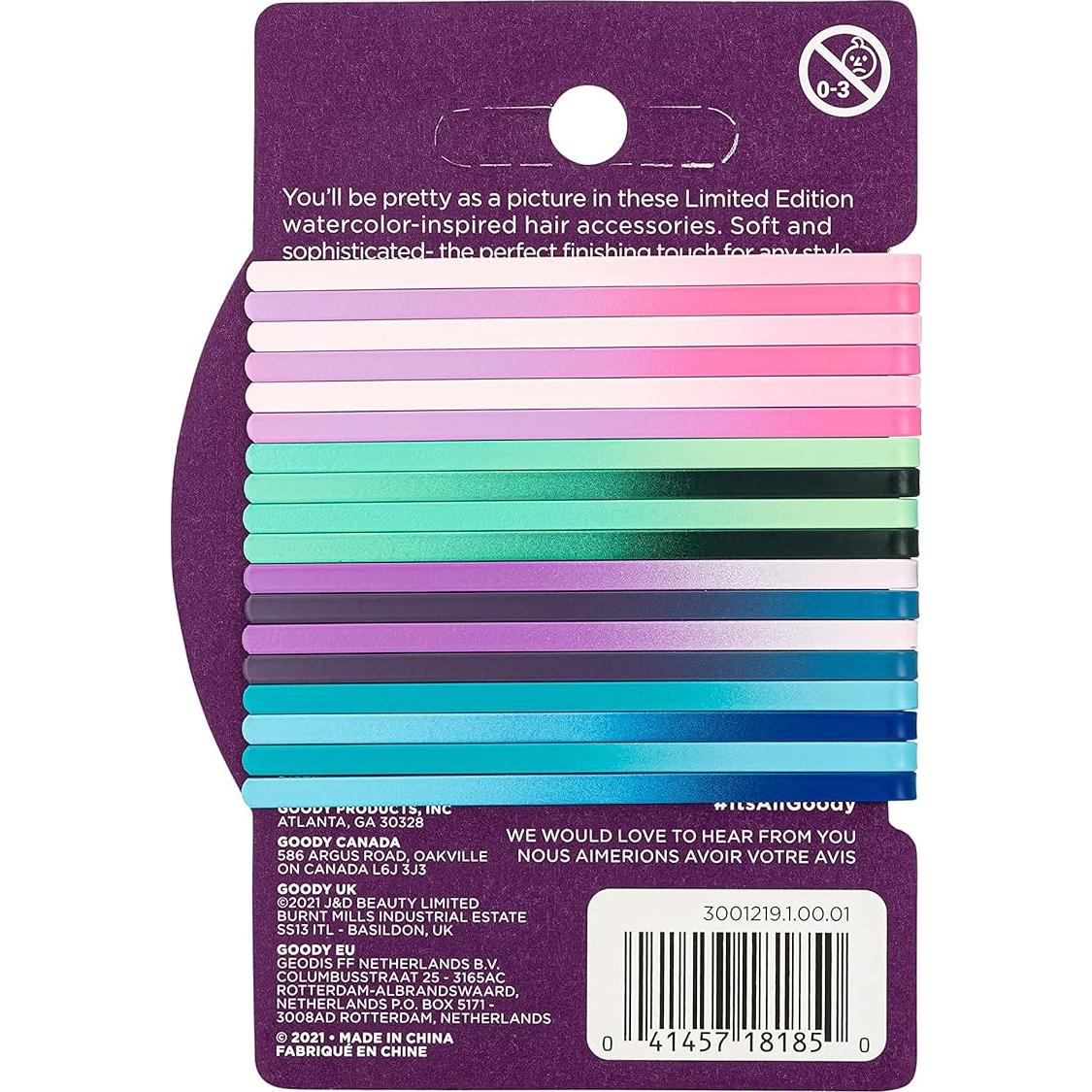 Pinzas de Pelo Goody Ouchless Acuarela 18 Unidades 5.08 cm