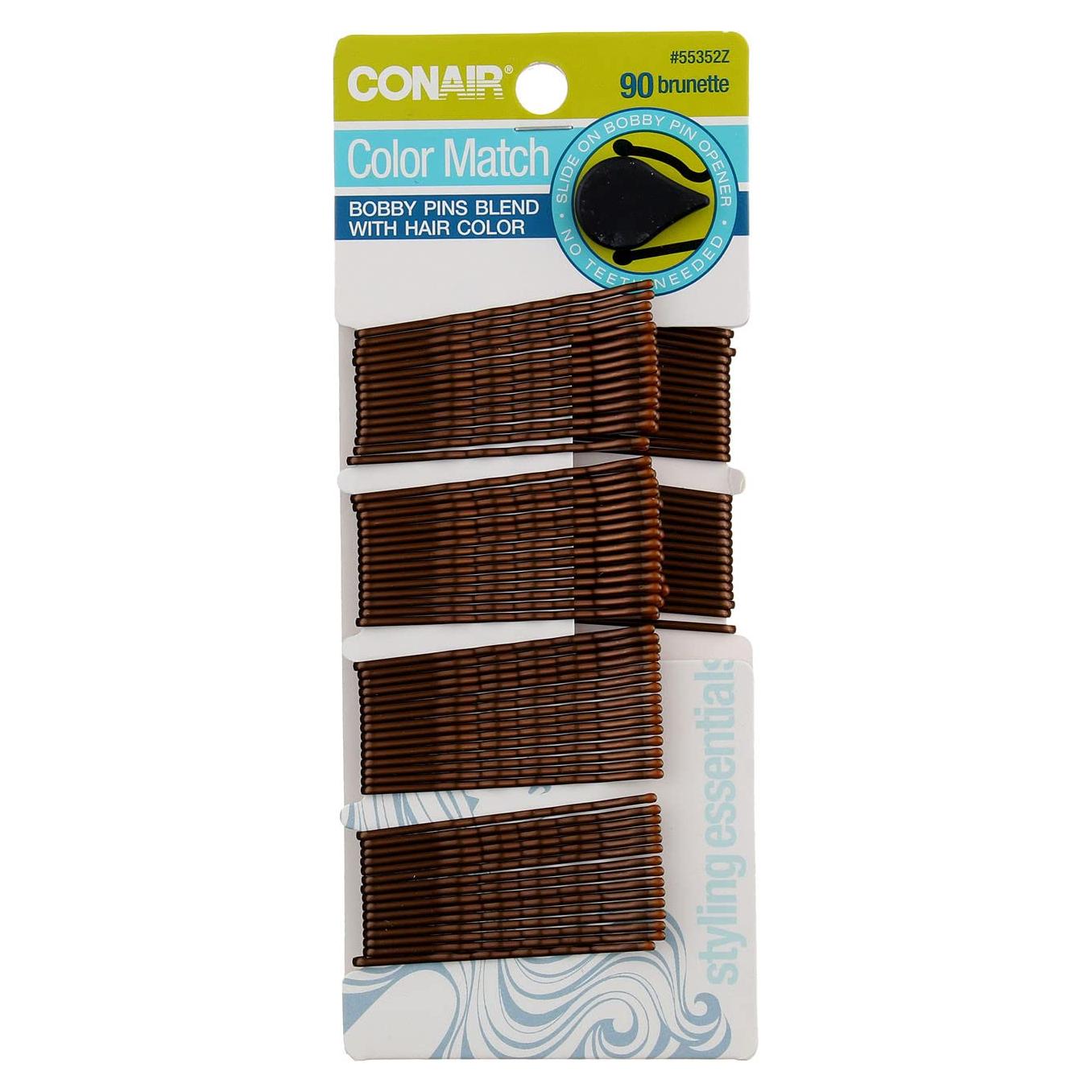 Pasadores de Pelo Castaños Conair Color Match - 90 Piezas