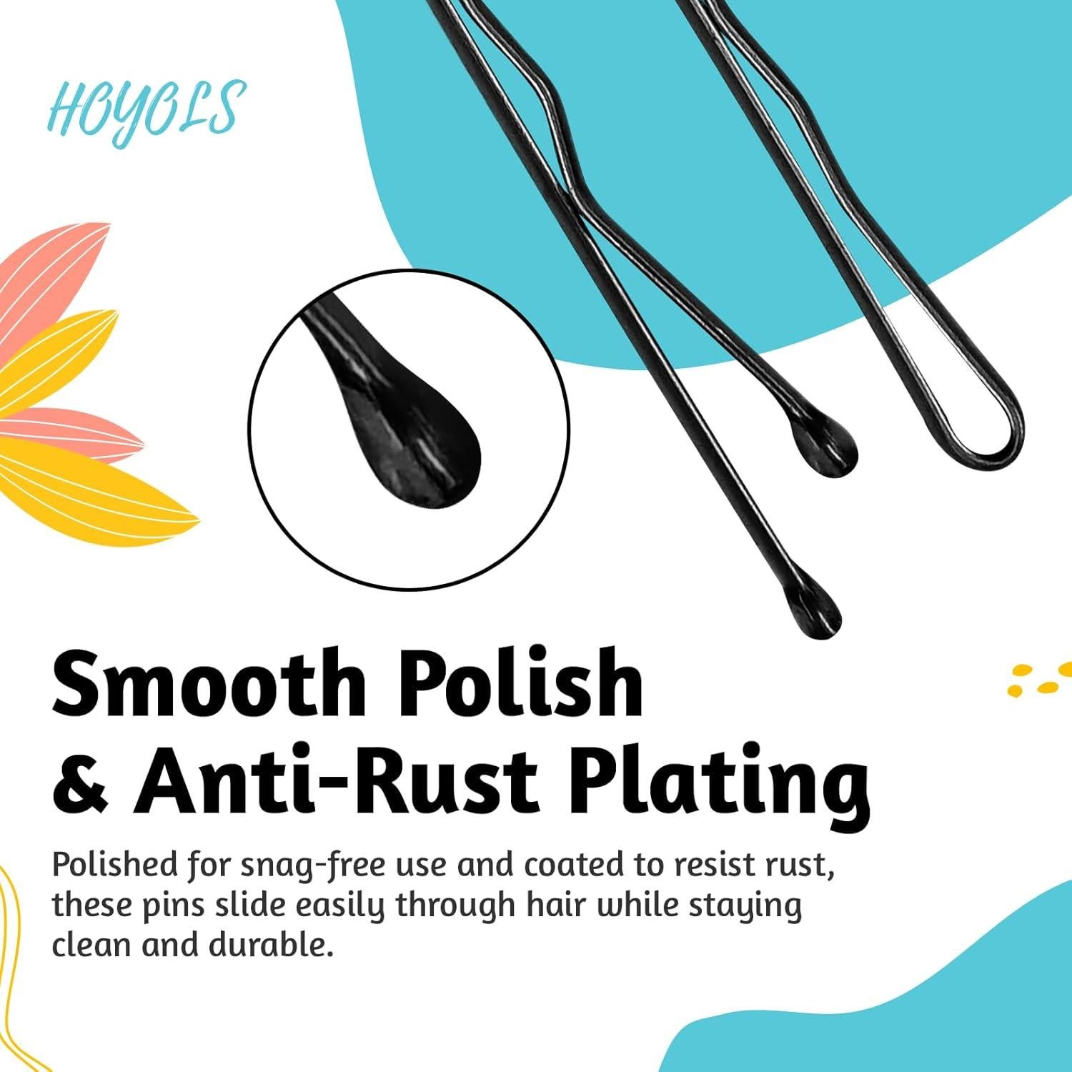 Pasadores Negros HOYOLS 150 Pcs 5-7 cm para Peinados