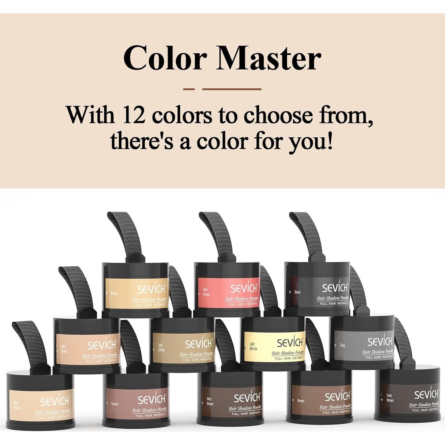 Polvo Retoque Raíces Cabello Sevich 4g Marrón Medio