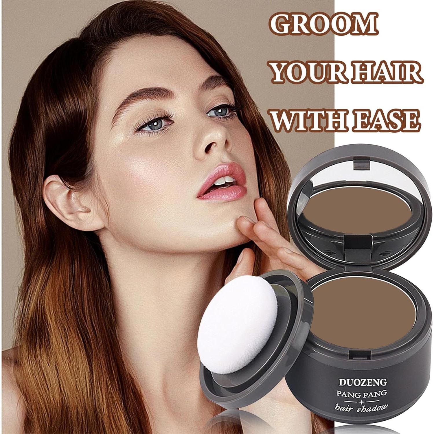 Polvo para Cabello Fino DuoZeng - Retoque Raíces Marrón Oscuro