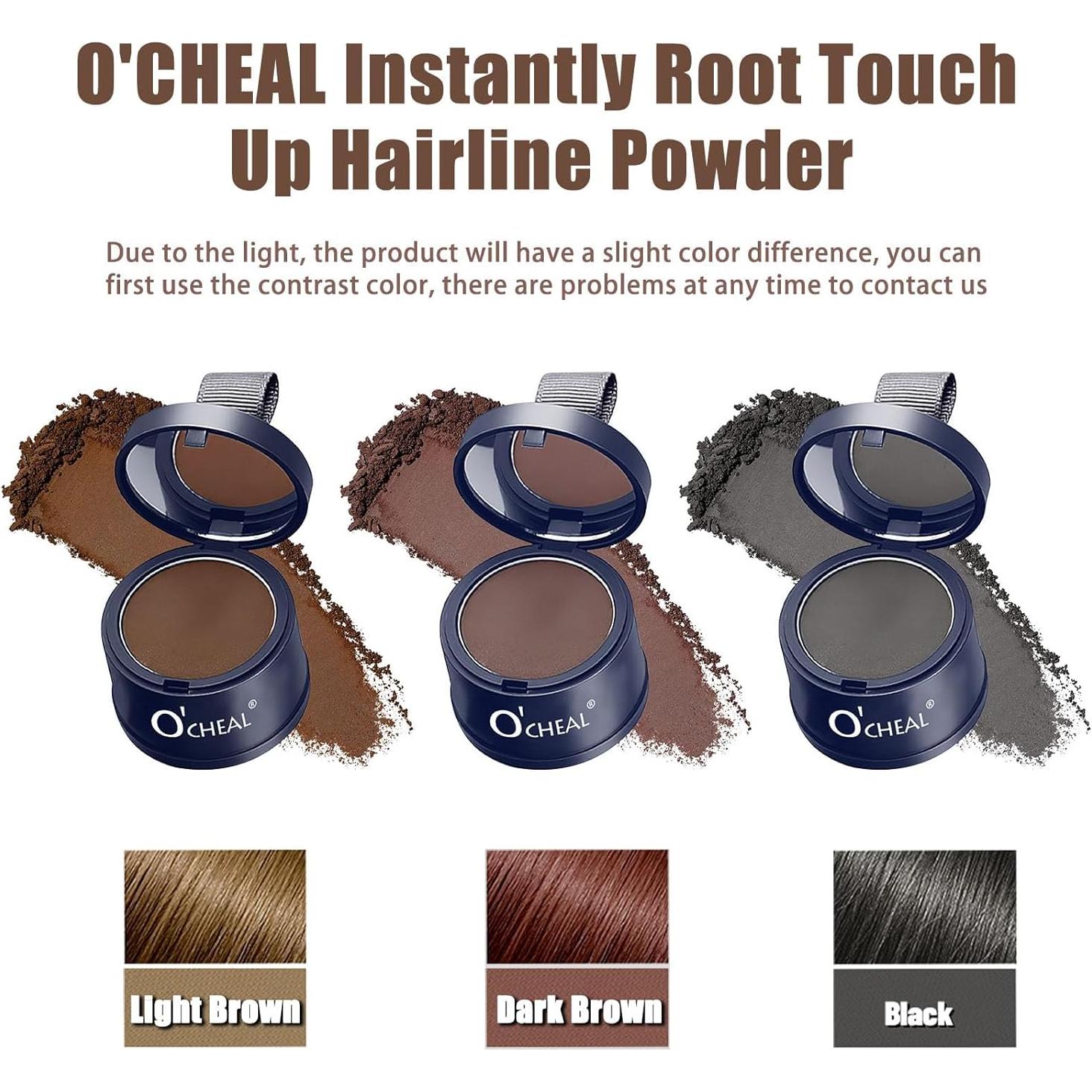 Polvo para Línea del Cabello O'CHEAL Negro 32g - Cobertura Instantánea