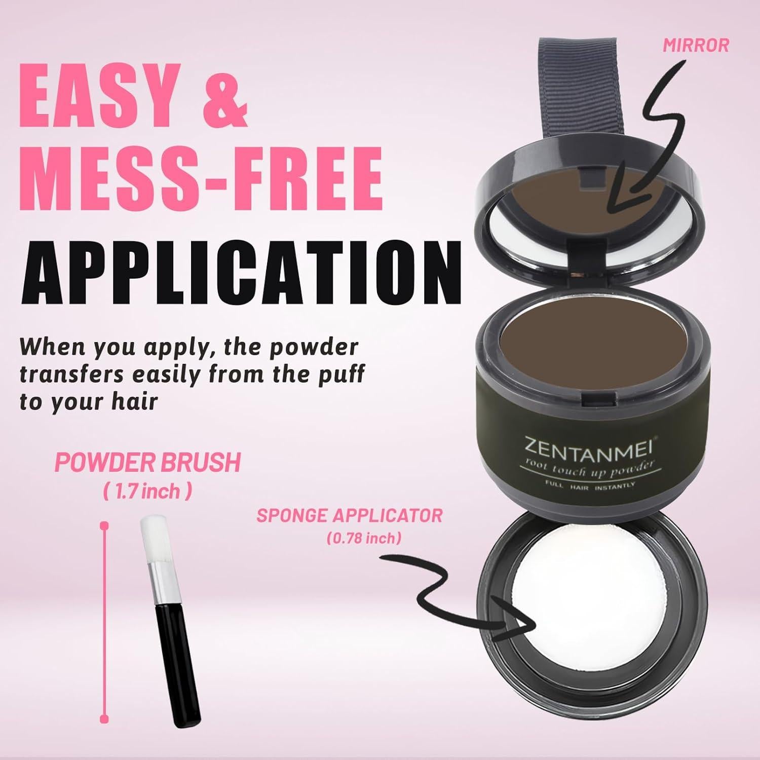 Polvo Retoque Raíces ZENTANMEI 4g Marrón Medio - Cobertura Canas