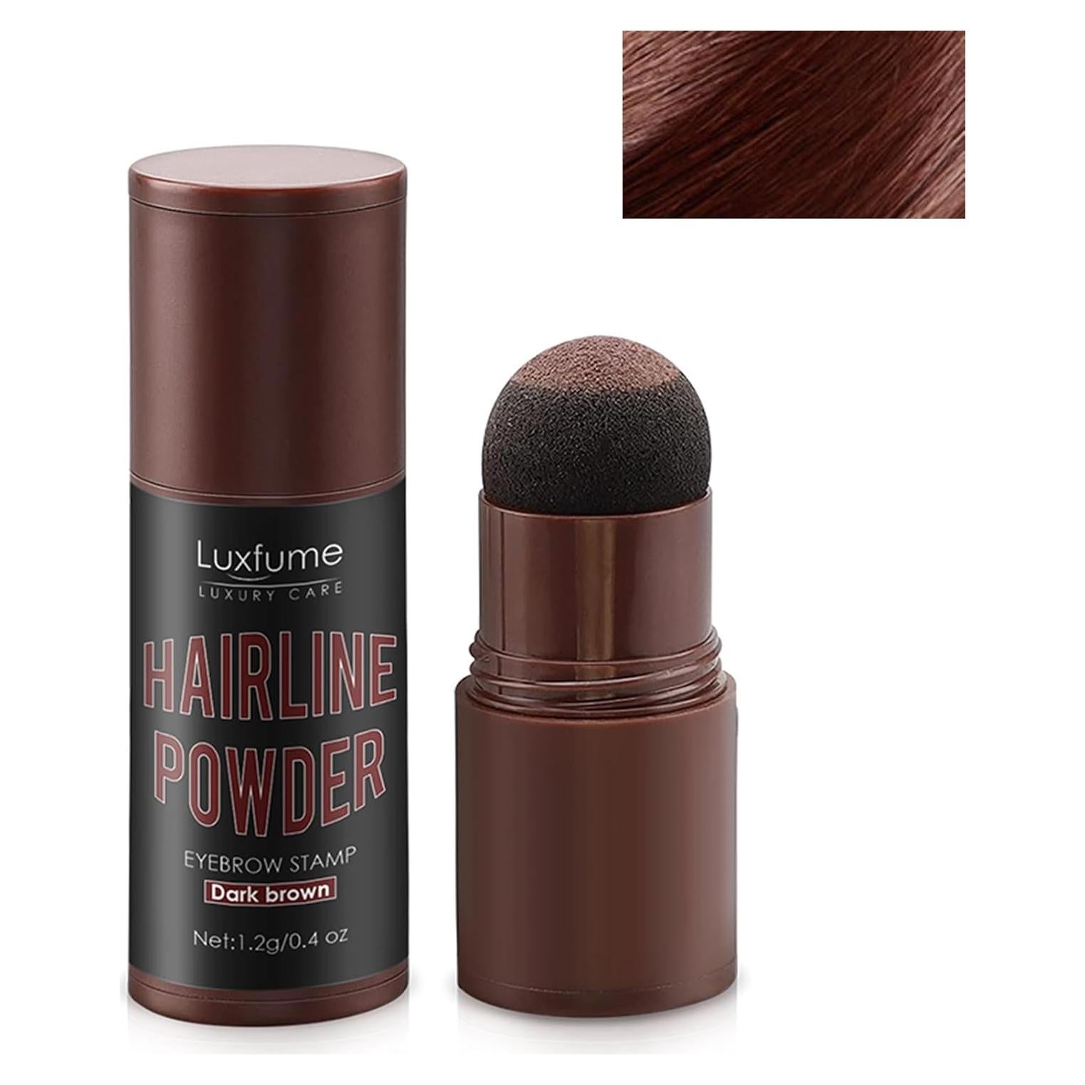 Barra de Polvo para Línea del Cabello Rosardene - Marrón Oscuro, Impermeable y Multiuso