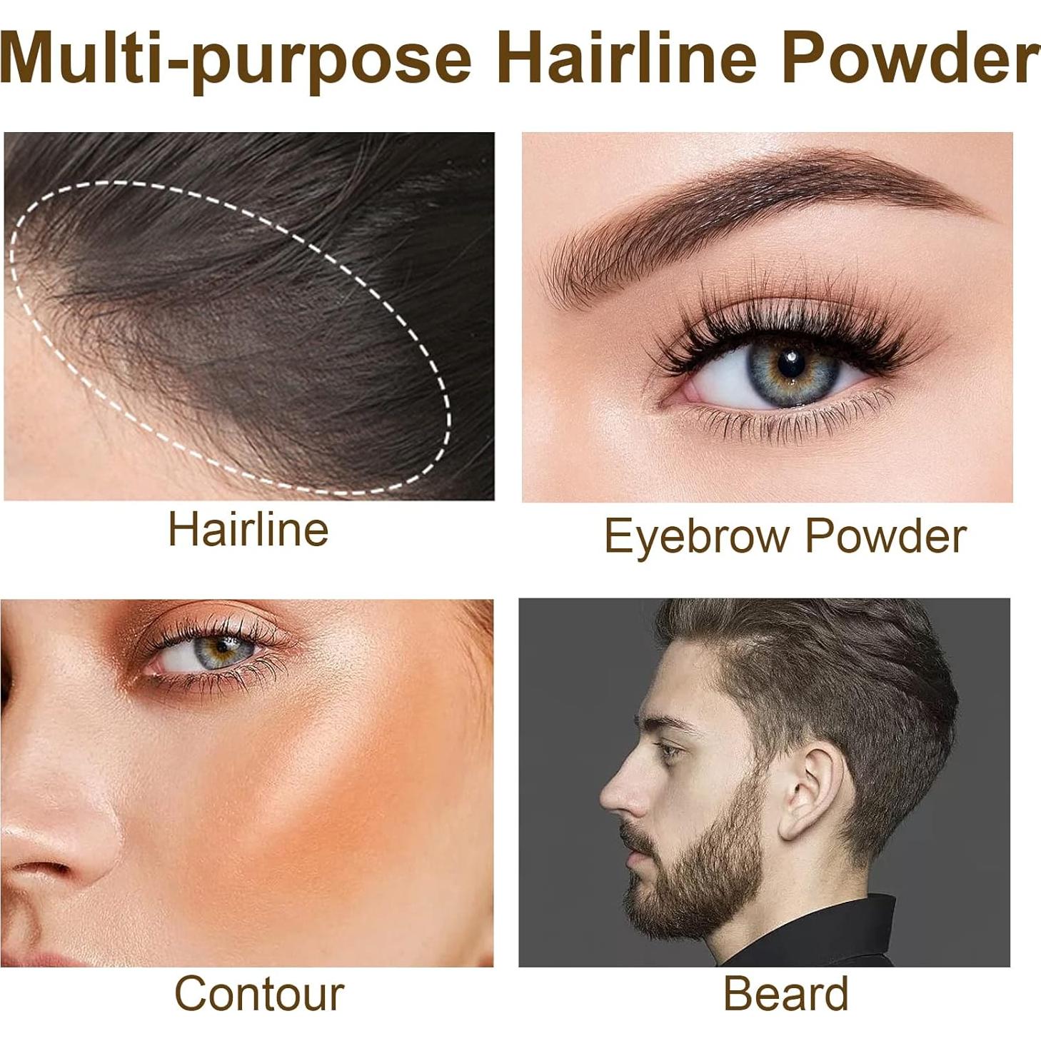 Barra de Polvo para Línea del Cabello Rosardene - Marrón Oscuro, Impermeable y Multiuso