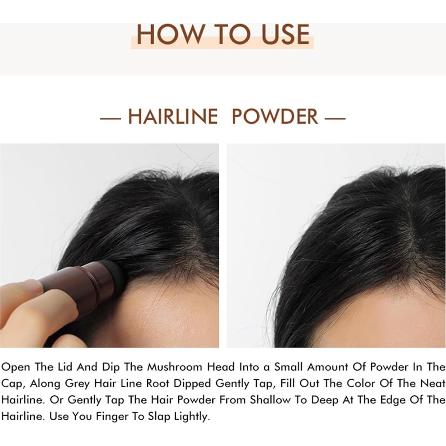 Barra de Polvo para Línea del Cabello Rosardene - Marrón Oscuro, Impermeable y Multiuso