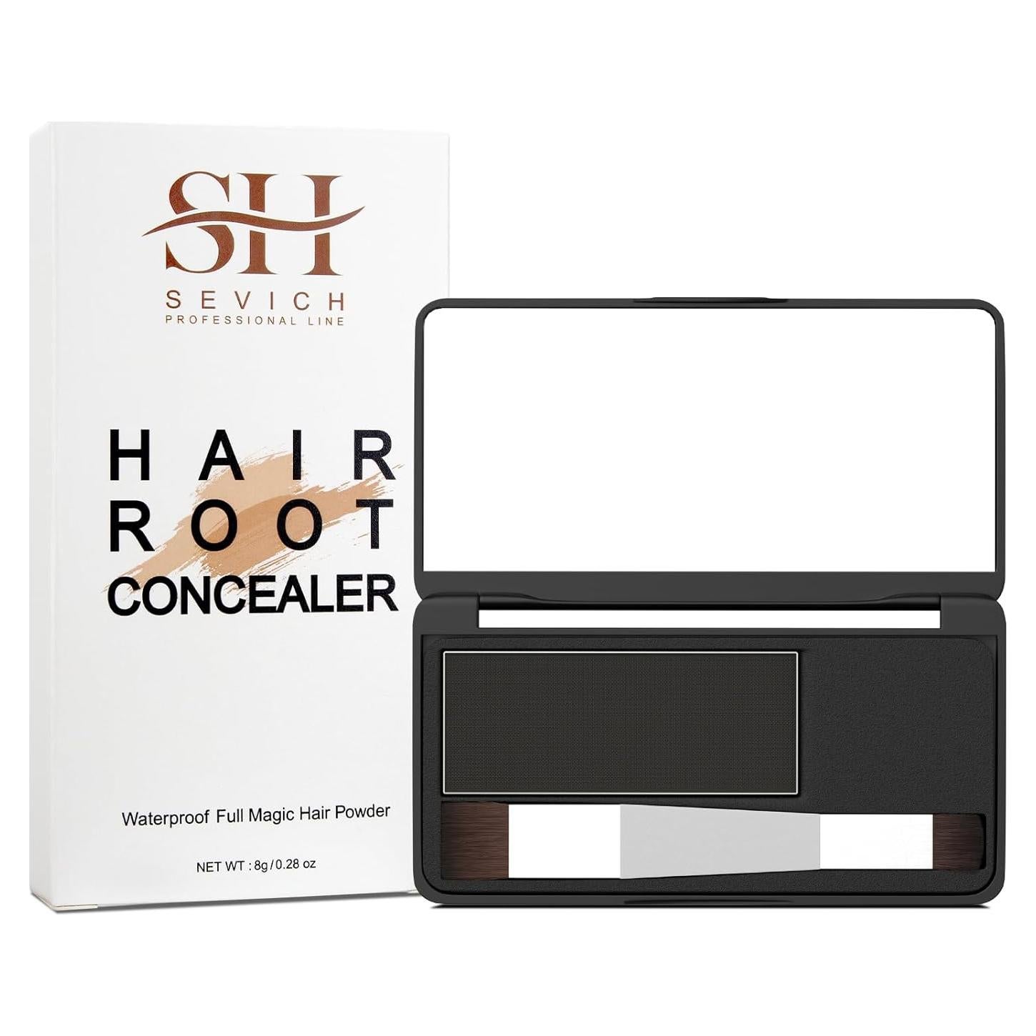 Polvo para Cabello SEVICH Negro 8g - Cubre Raíces y Canas