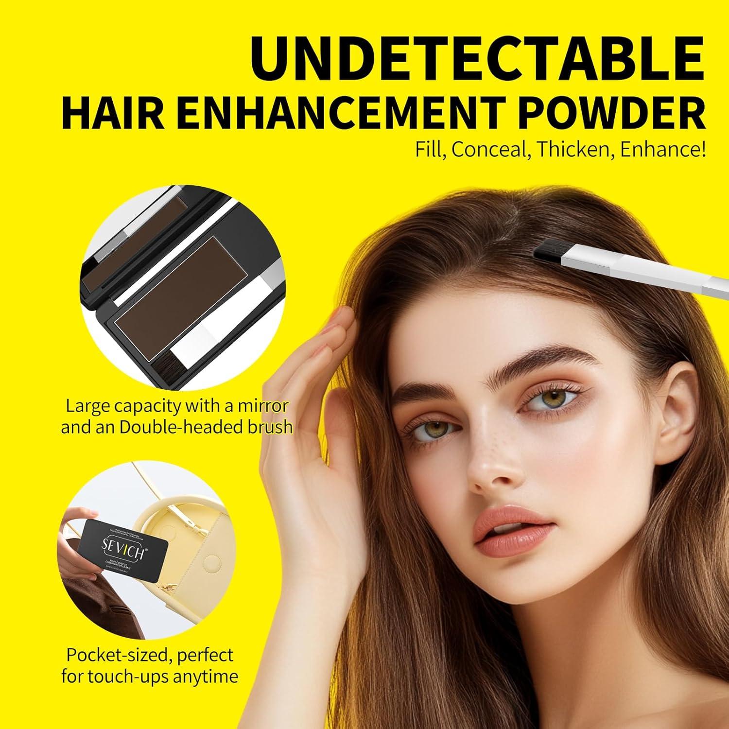 Polvo para Cabello SEVICH Negro 8g - Cubre Raíces y Canas