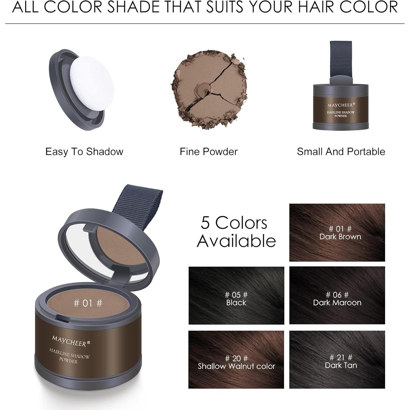 Polvo para Retoque de Raíces FREEORR - Marrón Oscuro 2 Unidades