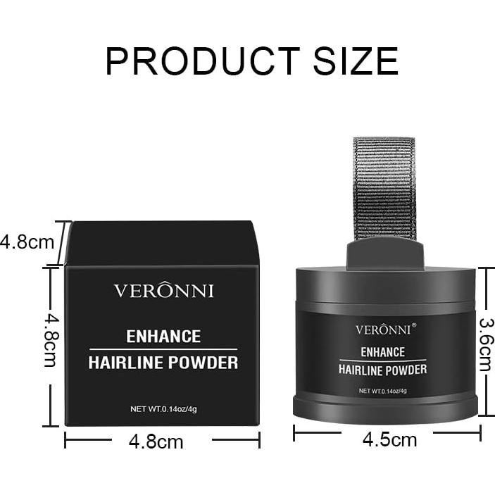 Polvo Sombra para Cabello VERONNI 28g - Marrón Medio, Cubrimiento Raíces