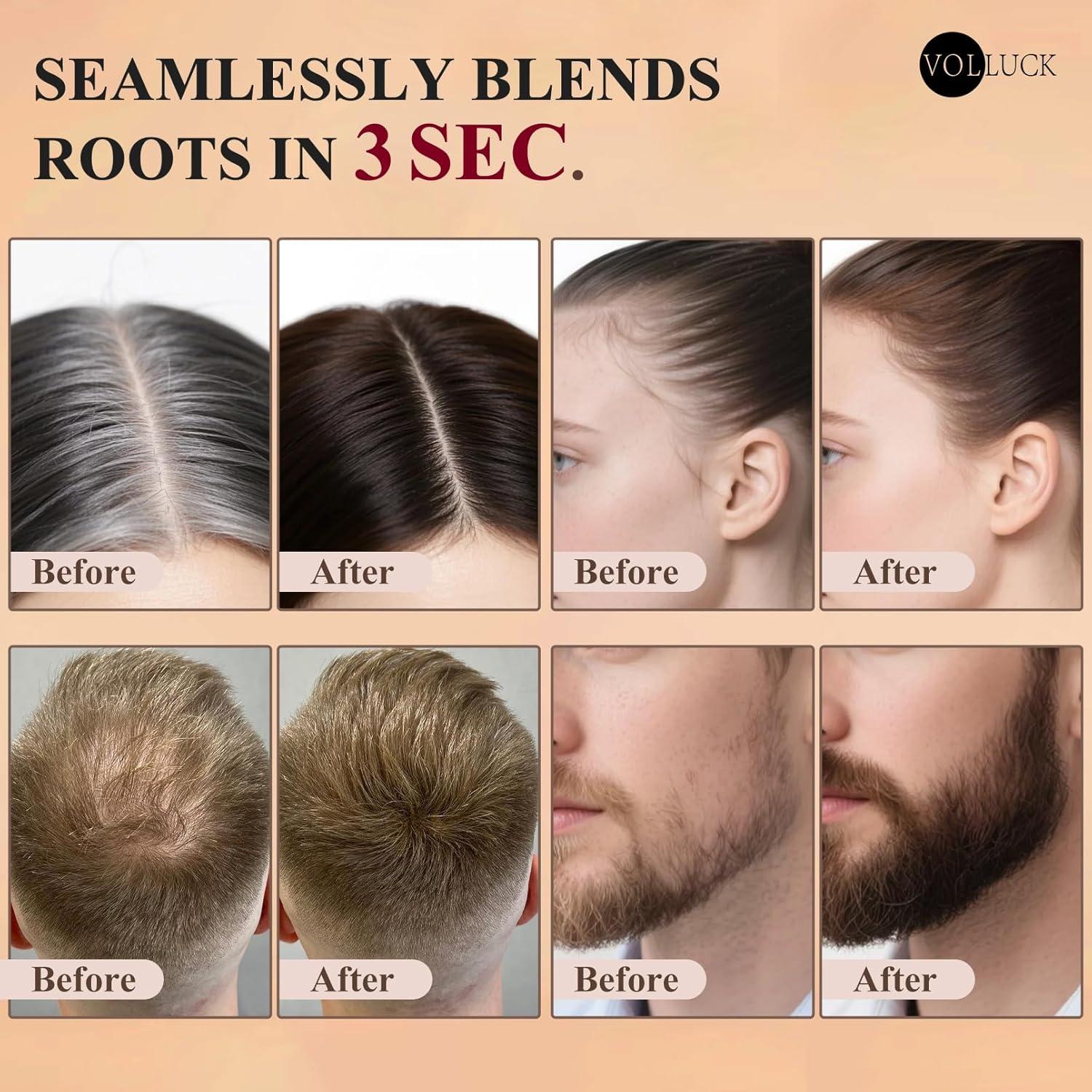 Polvo para Cabello VOLLUCK Negro - Cubre Raíces Grises y Volumen