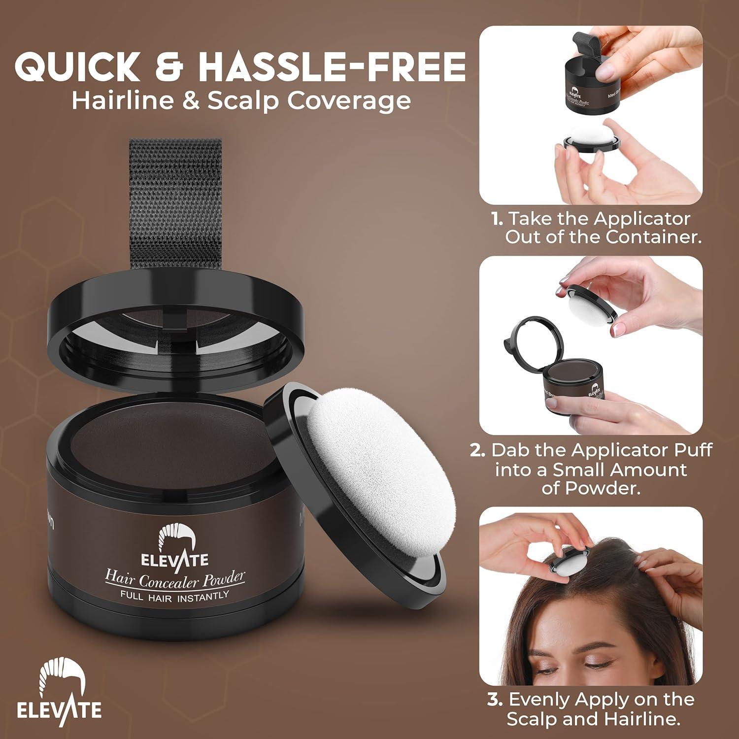 Polvo para Cabello ELEVATE Marrón Medio - Cobertura Instantánea