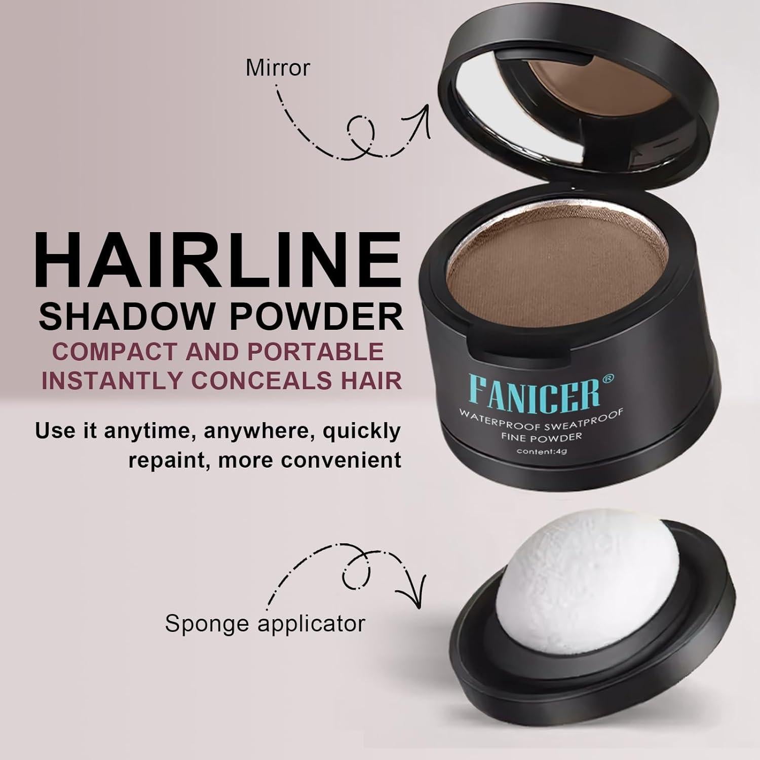 Polvo para Línea de Cabello Nailgelicer - Marrón Oscuro 32g