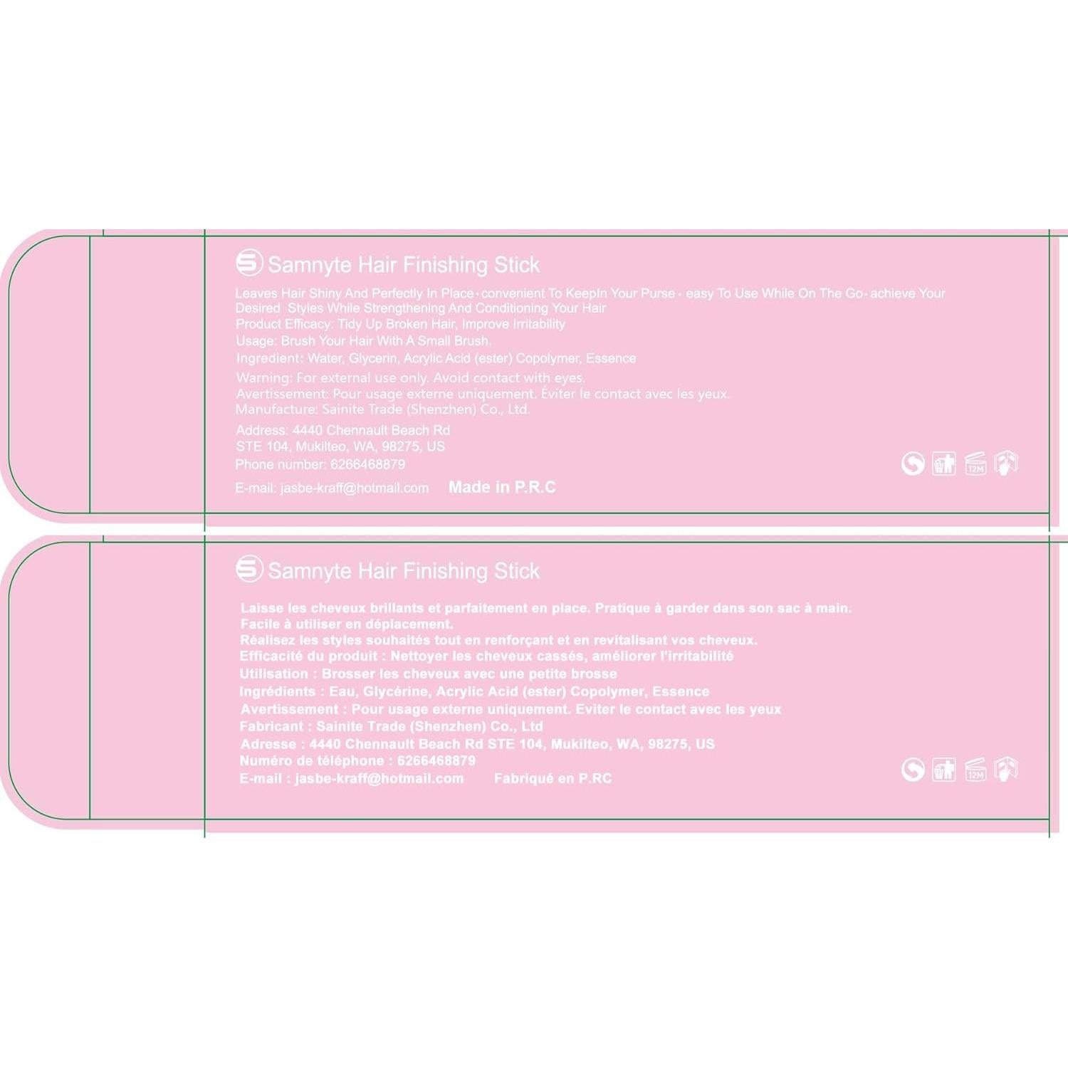 Stick para Terminar el Cabello Samnyte 20.99 ml 2pcs Anti Frizz