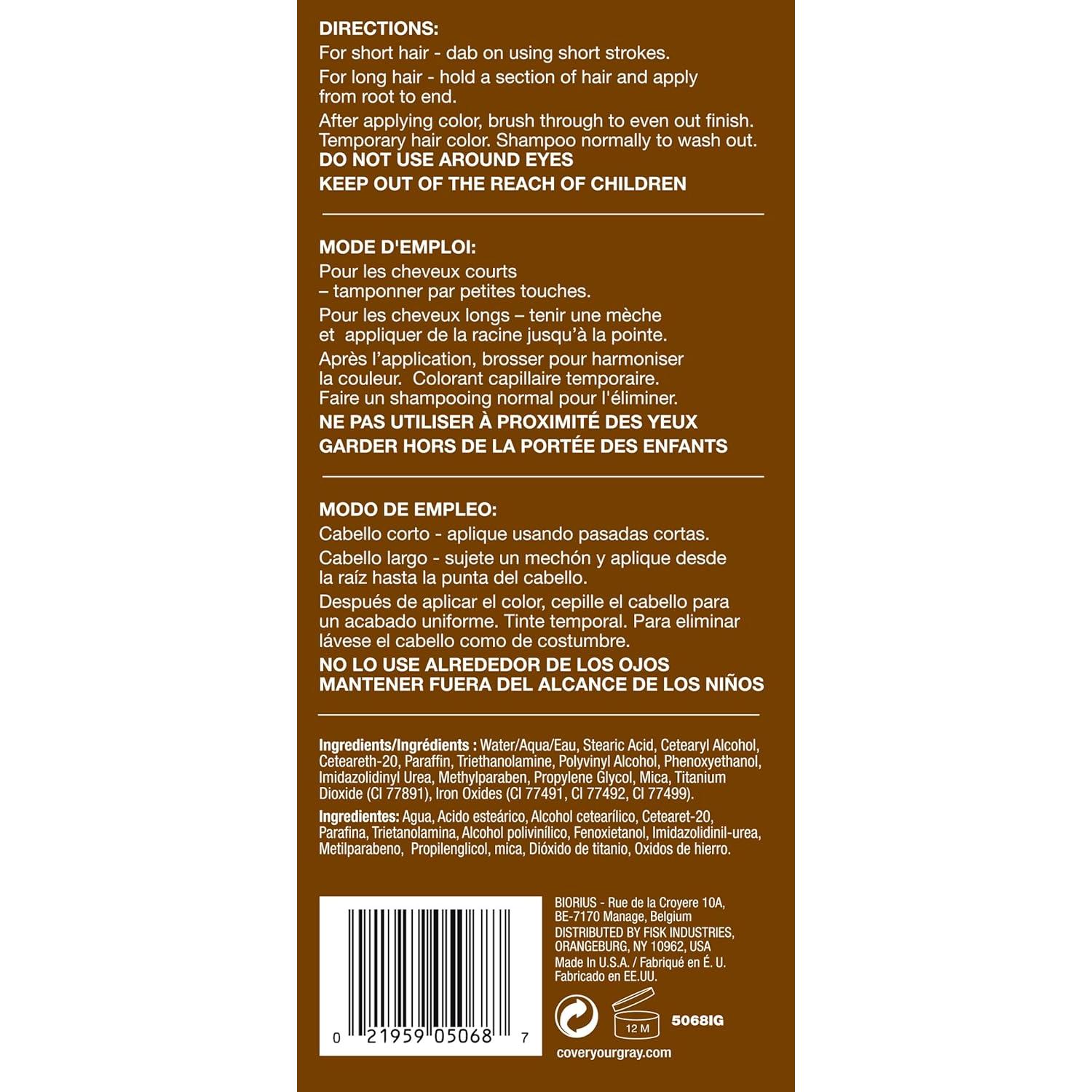 Cepillo En Varita Cubre Cabello Gris Fisk Marrón Oscuro