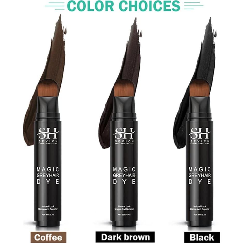 Pincel Tinte Cabello Gris SEVICH 20ml Marrón Oscuro - Toque Temporal