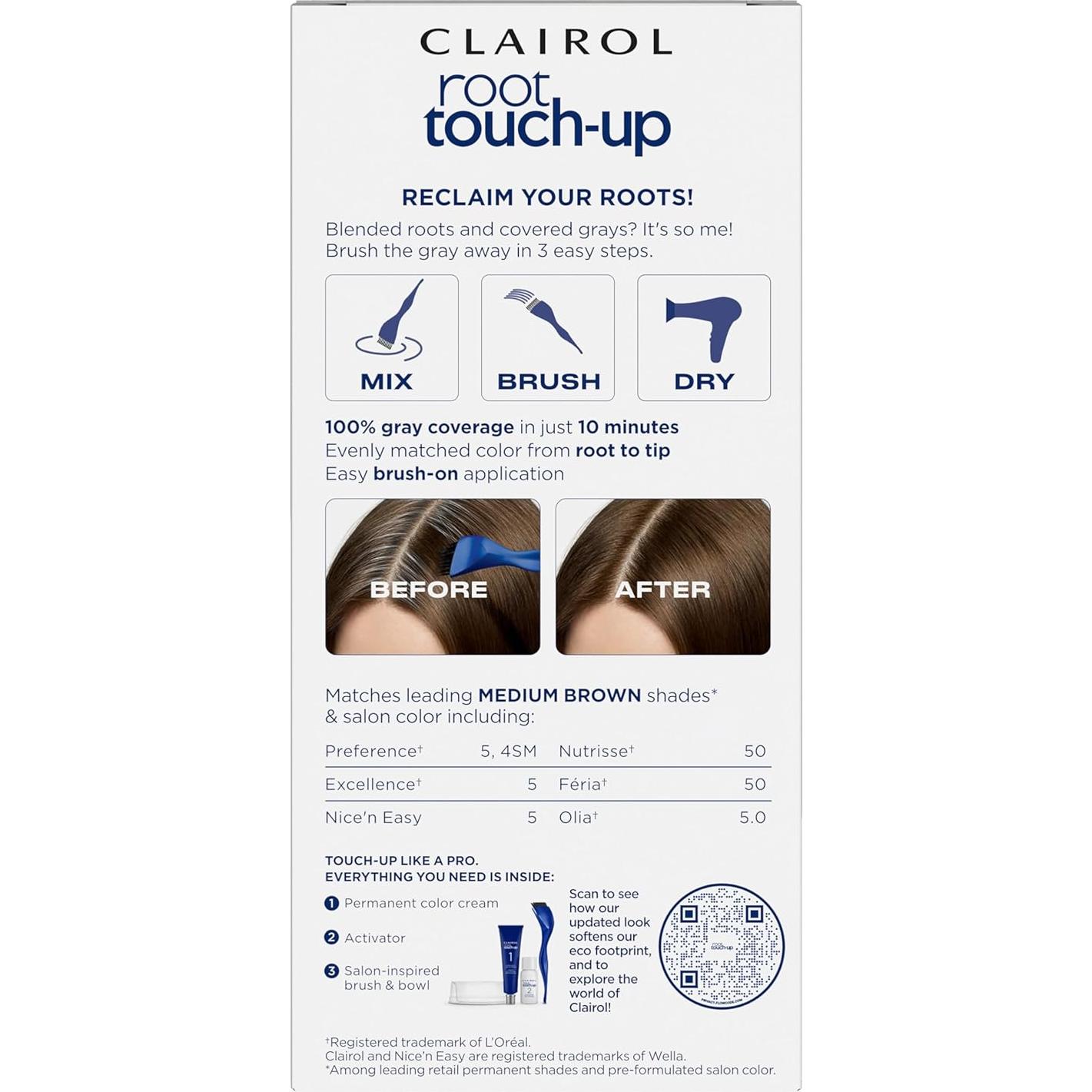 Clairol Root Touch-Up Tinte Permanente 5 Marrón Medio 32.5 ml