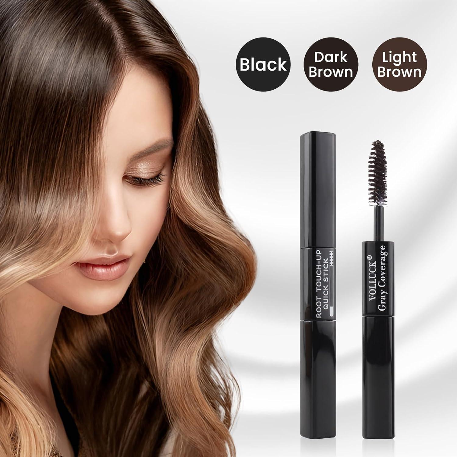 Tinte Corrector Raíces Cabello Canoso VOLLUCK 6.8 ml Marrón Claro