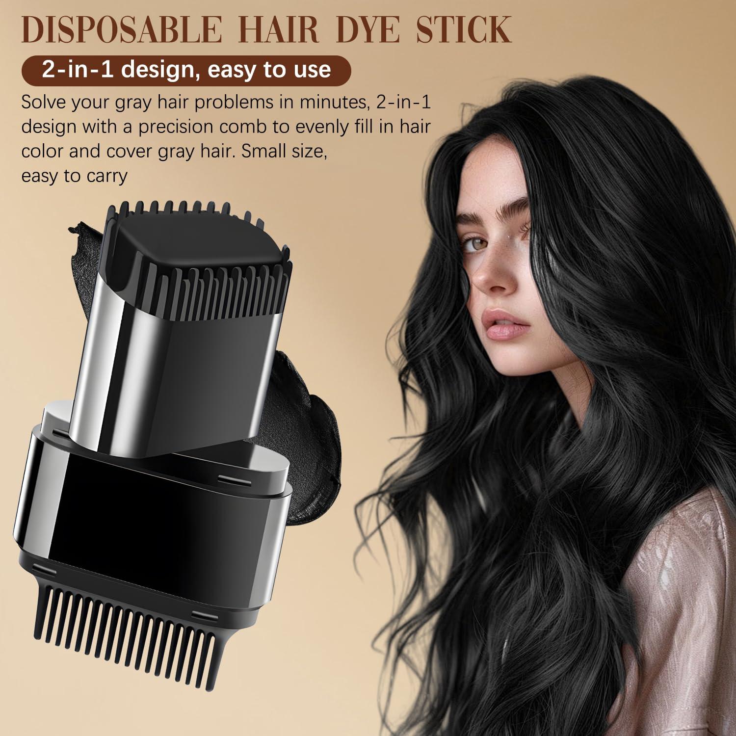 Stick de Tinte para Cabello 2 en 1 Unisex Marrón Castaño