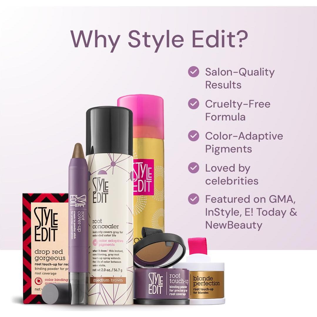 Polvo Retoque Raíces Style Edit Marrón Medio 0.13 oz