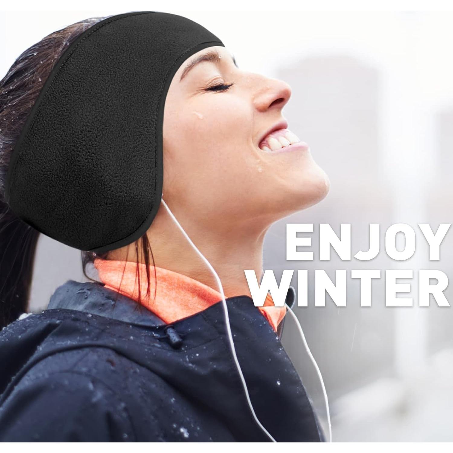 Calentador de Oídos JOEYOUNG de Forro Polar Negro para Invierno