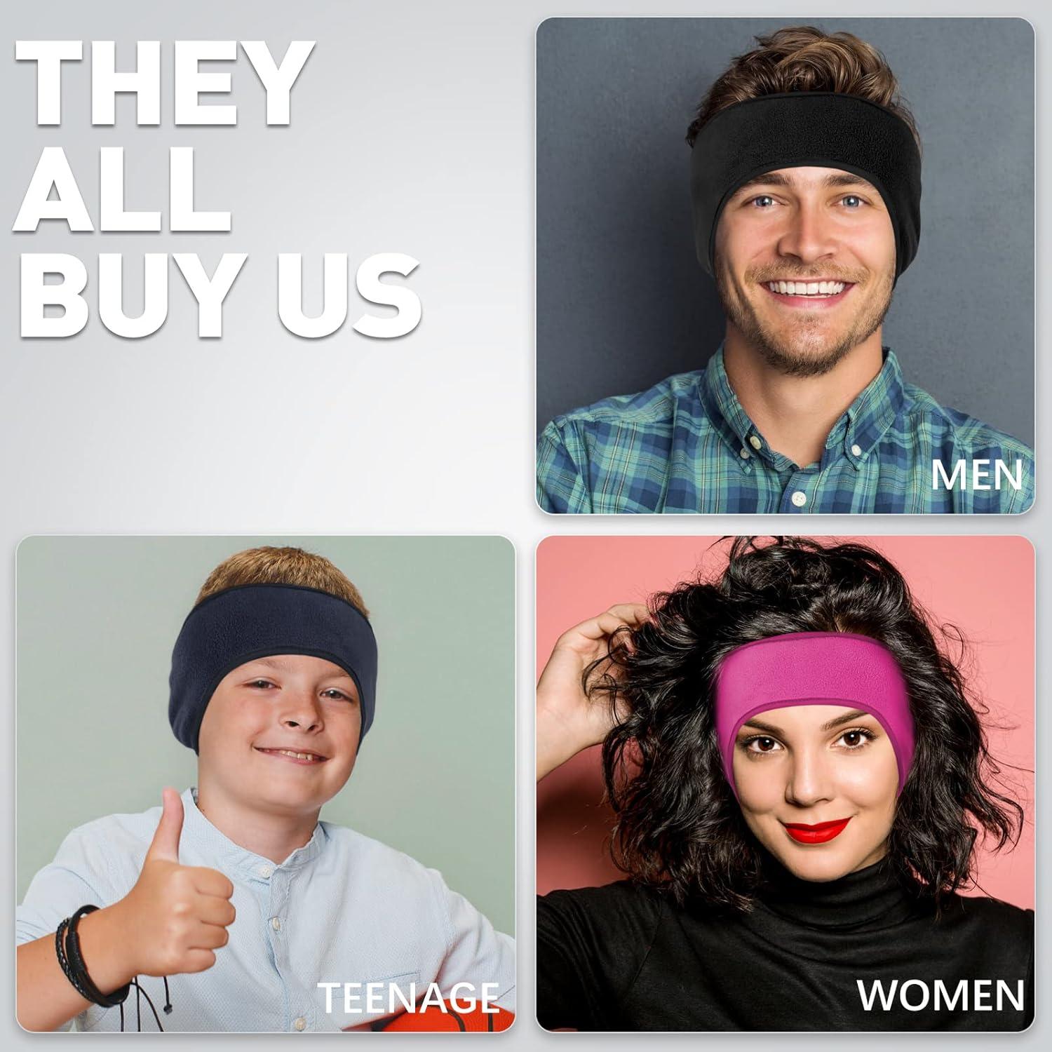 Calentador de Oídos JOEYOUNG de Forro Polar Negro para Invierno