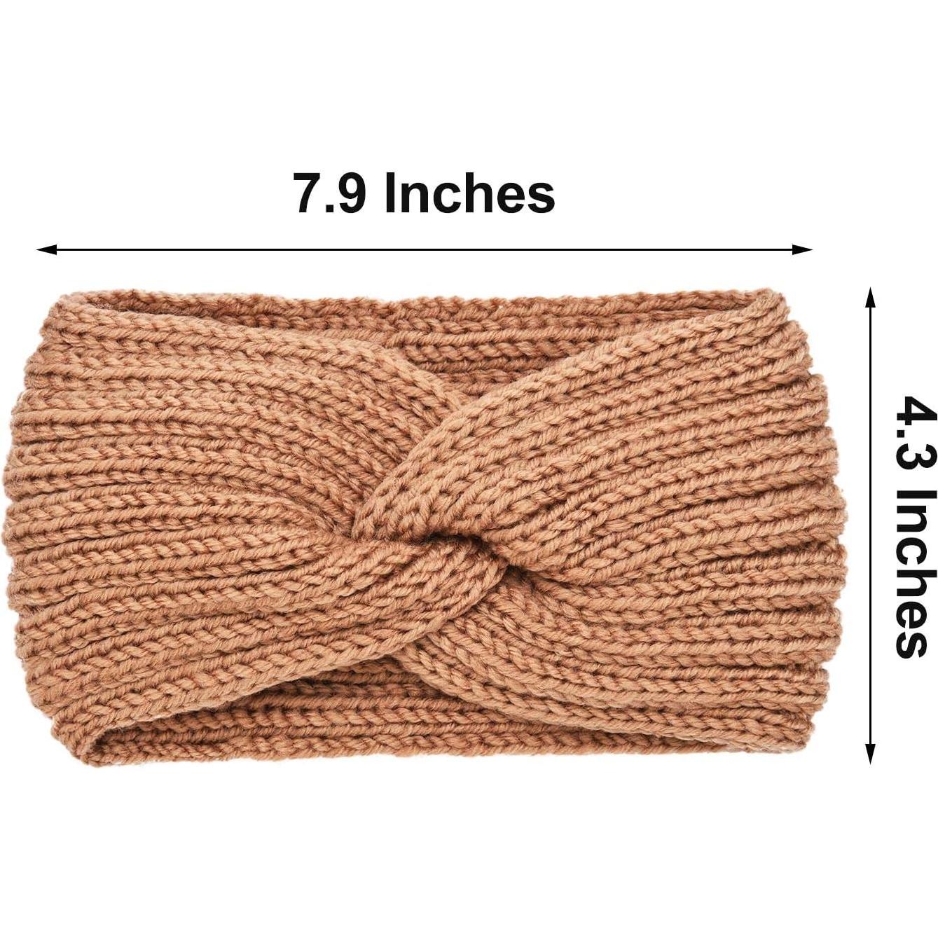 Diademas de Punto Grueso TecUnite 4 Piezas para Invierno