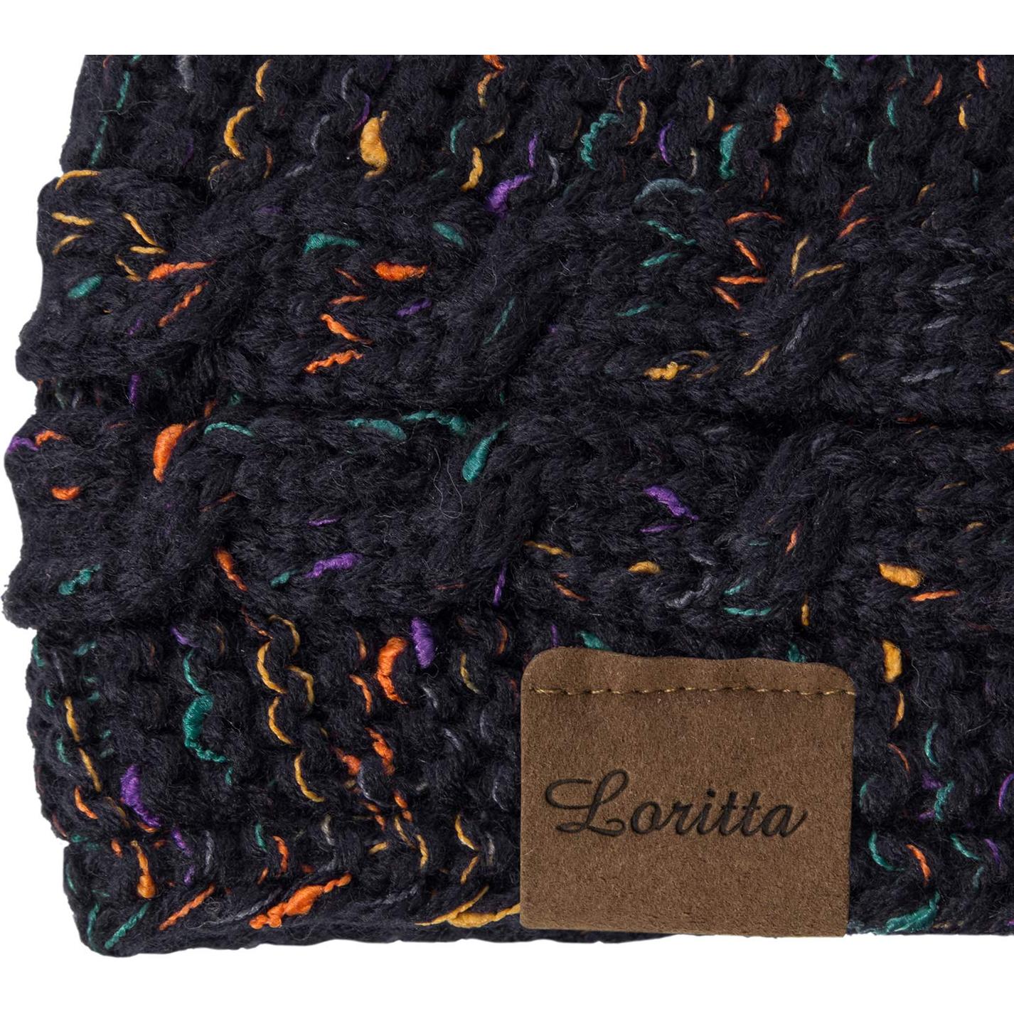 Diadema Térmica Loritta para Mujeres, Forro Polar, Negro