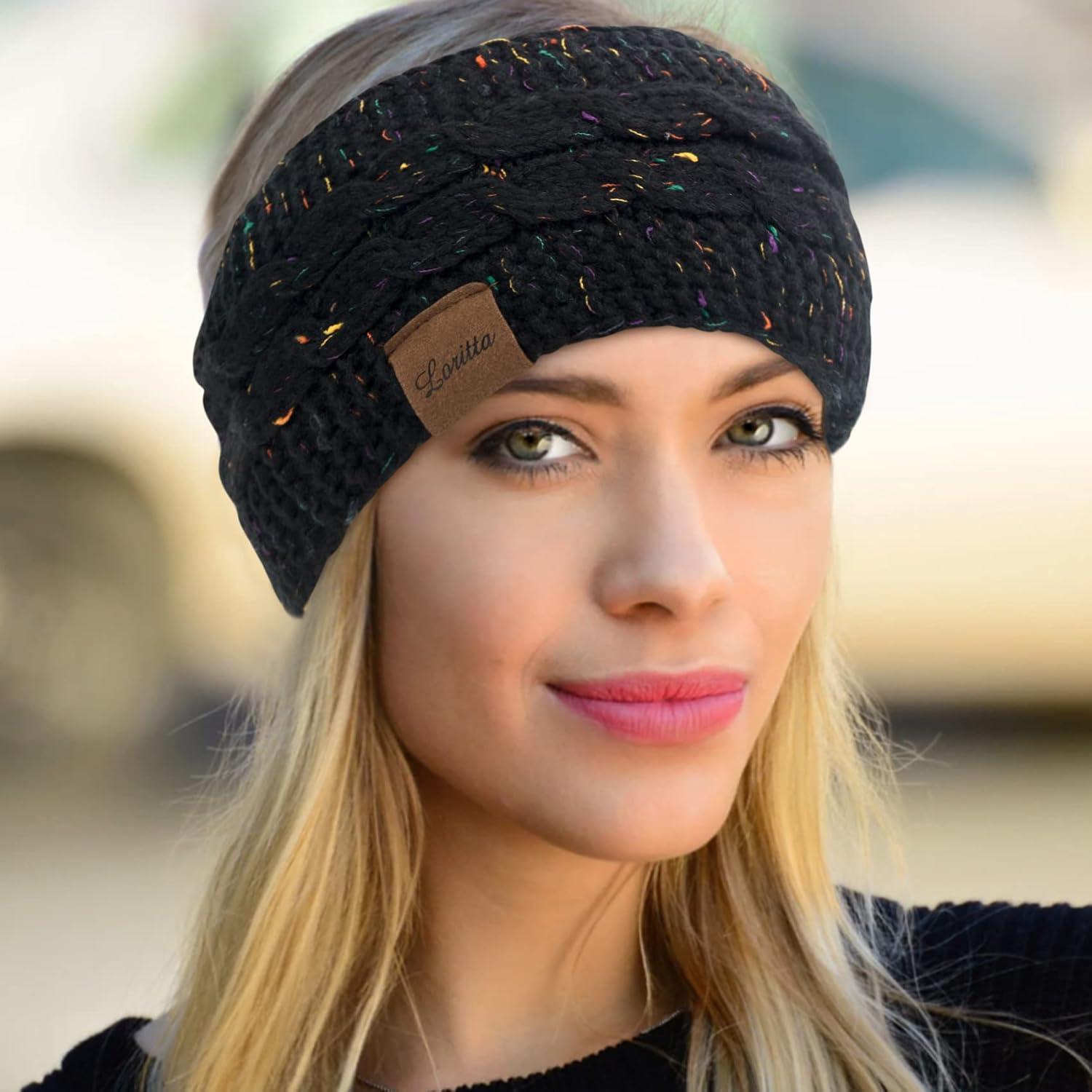 Diadema Térmica Loritta para Mujeres, Forro Polar, Negro