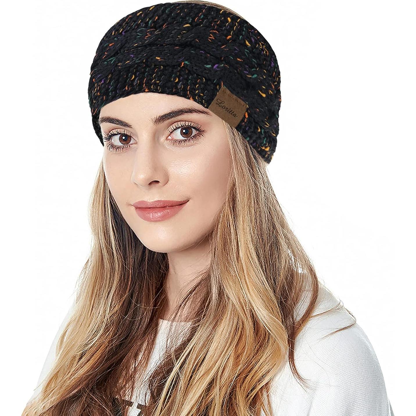 Diadema Térmica Loritta para Mujeres, Forro Polar, Negro