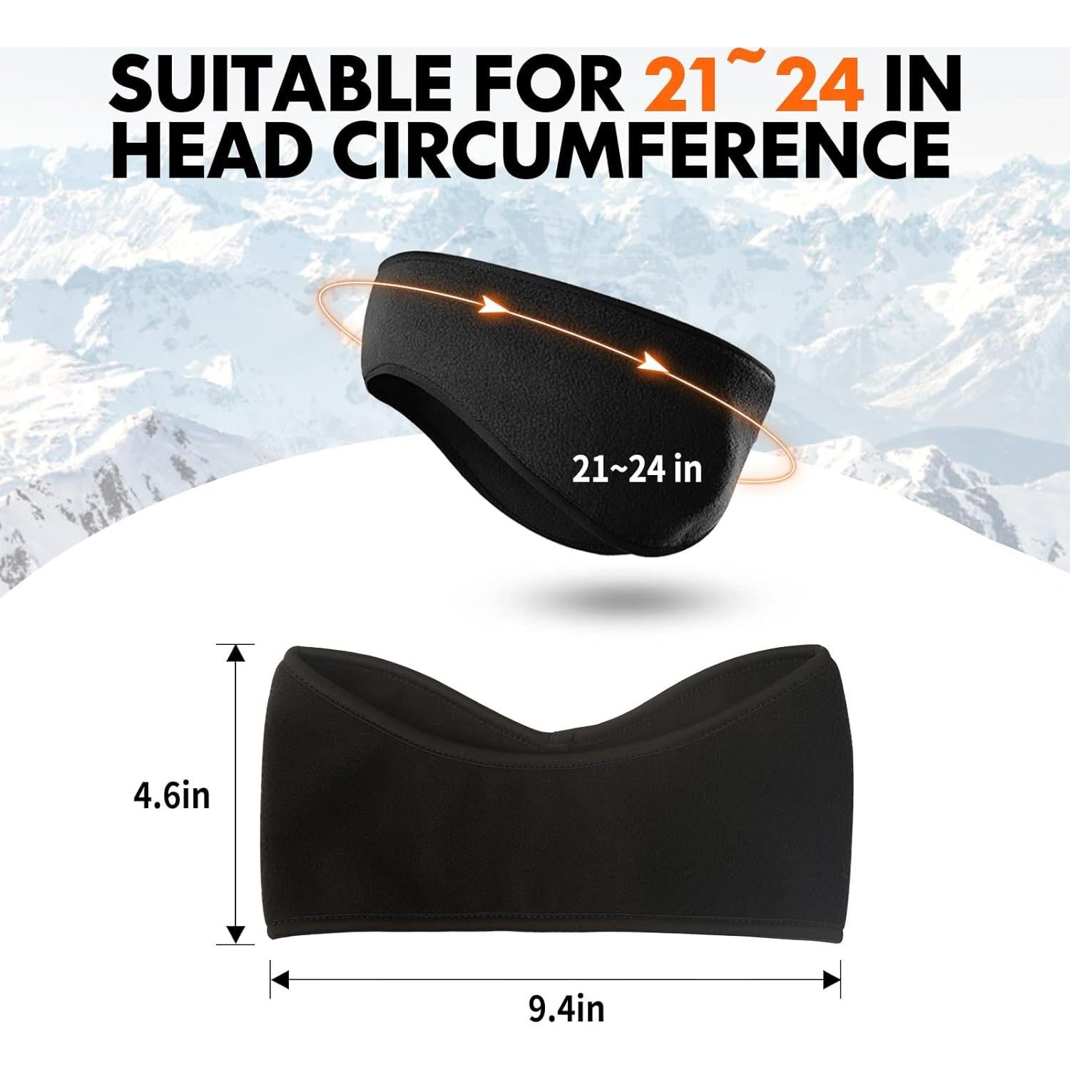 Calentadores de Oídos Lauzq de Forro Polar Térmico - Negro