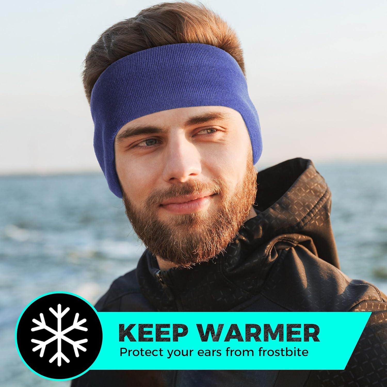 Calentadores de Oídos WTACTFUL Doble Capa Invierno Azul