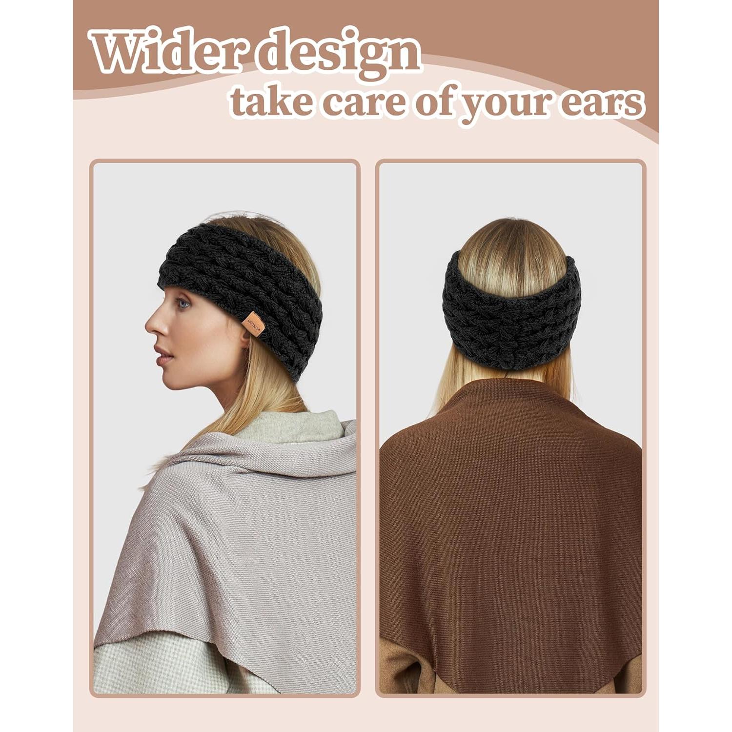 Diademas de Invierno para Mujeres 3 Piezas Forradas de Polar