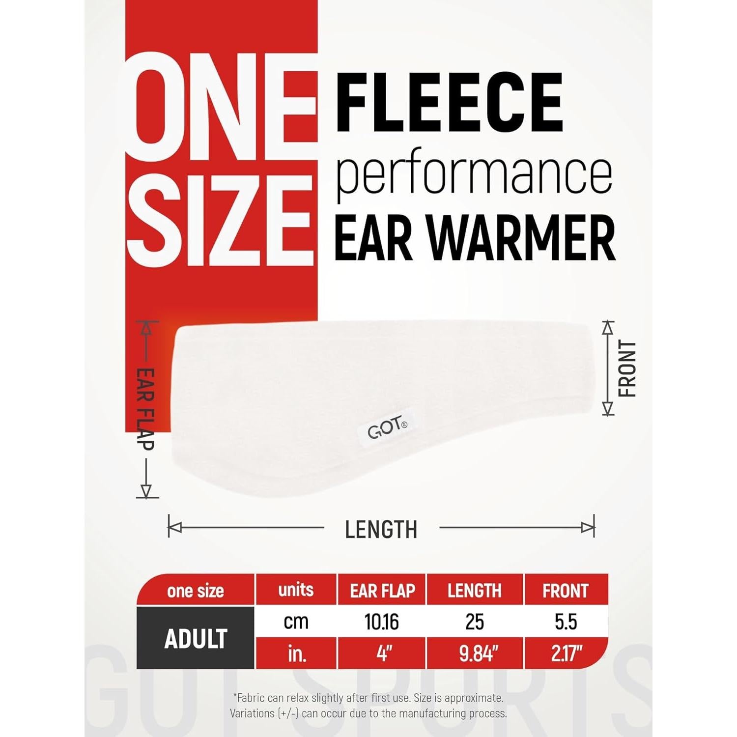 Banda Calentadora de Orejas GOT Sports para Mujeres - Forro Polar Blanco