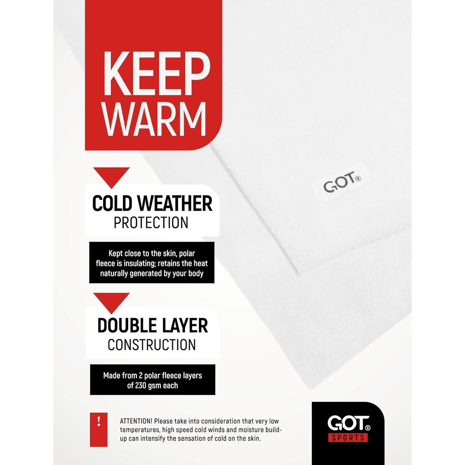 Banda Calentadora de Orejas GOT Sports para Mujeres - Forro Polar Blanco