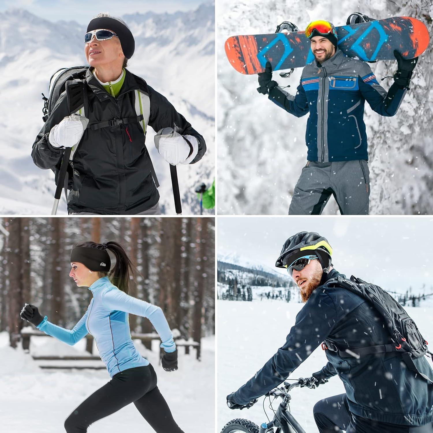 Calentadores de Oídos ZYXBBD para Invierno - Forro Polar Negro/Rojo