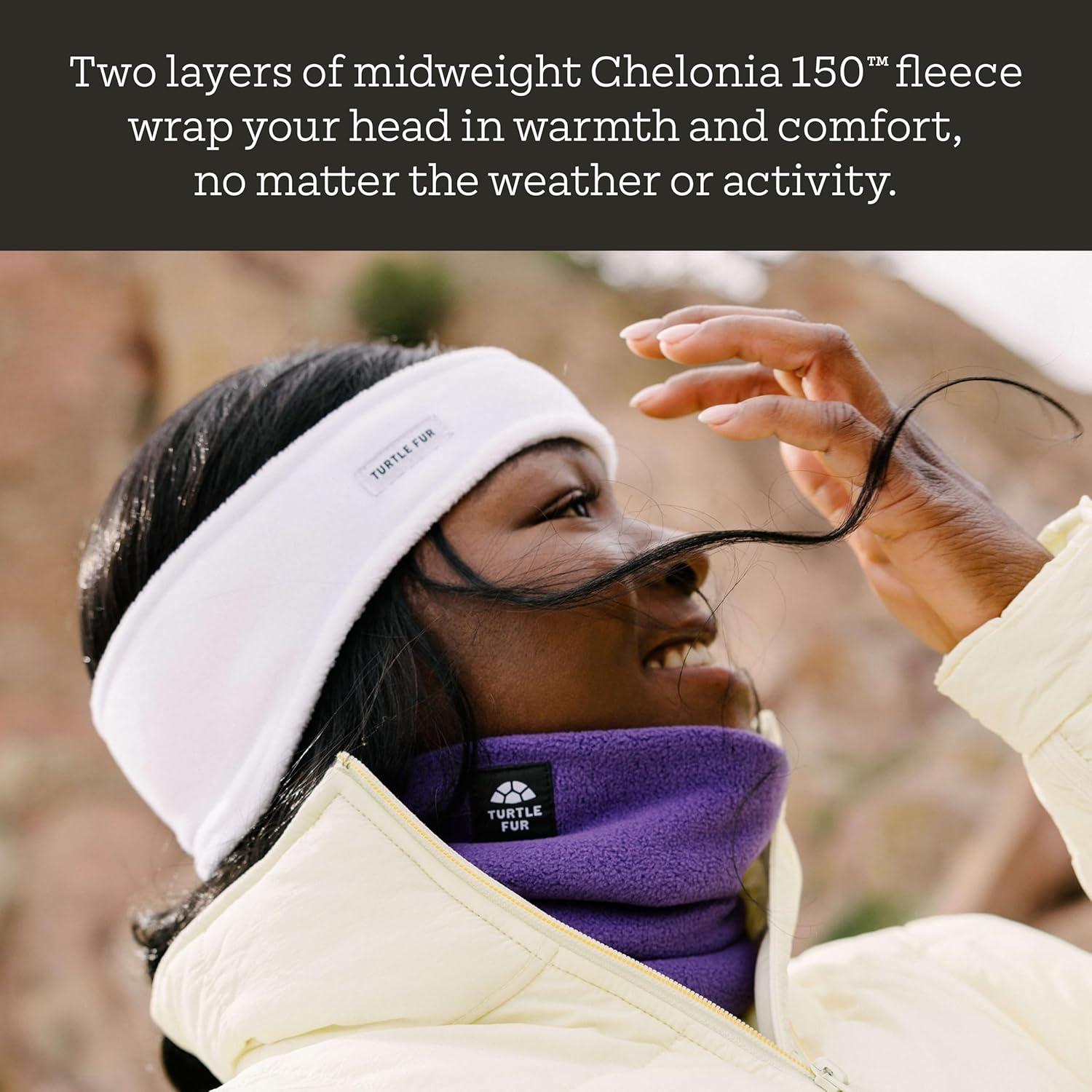 Banda Caliente para Cabeza Turtle Fur Negra - Doble Capa, Unisex