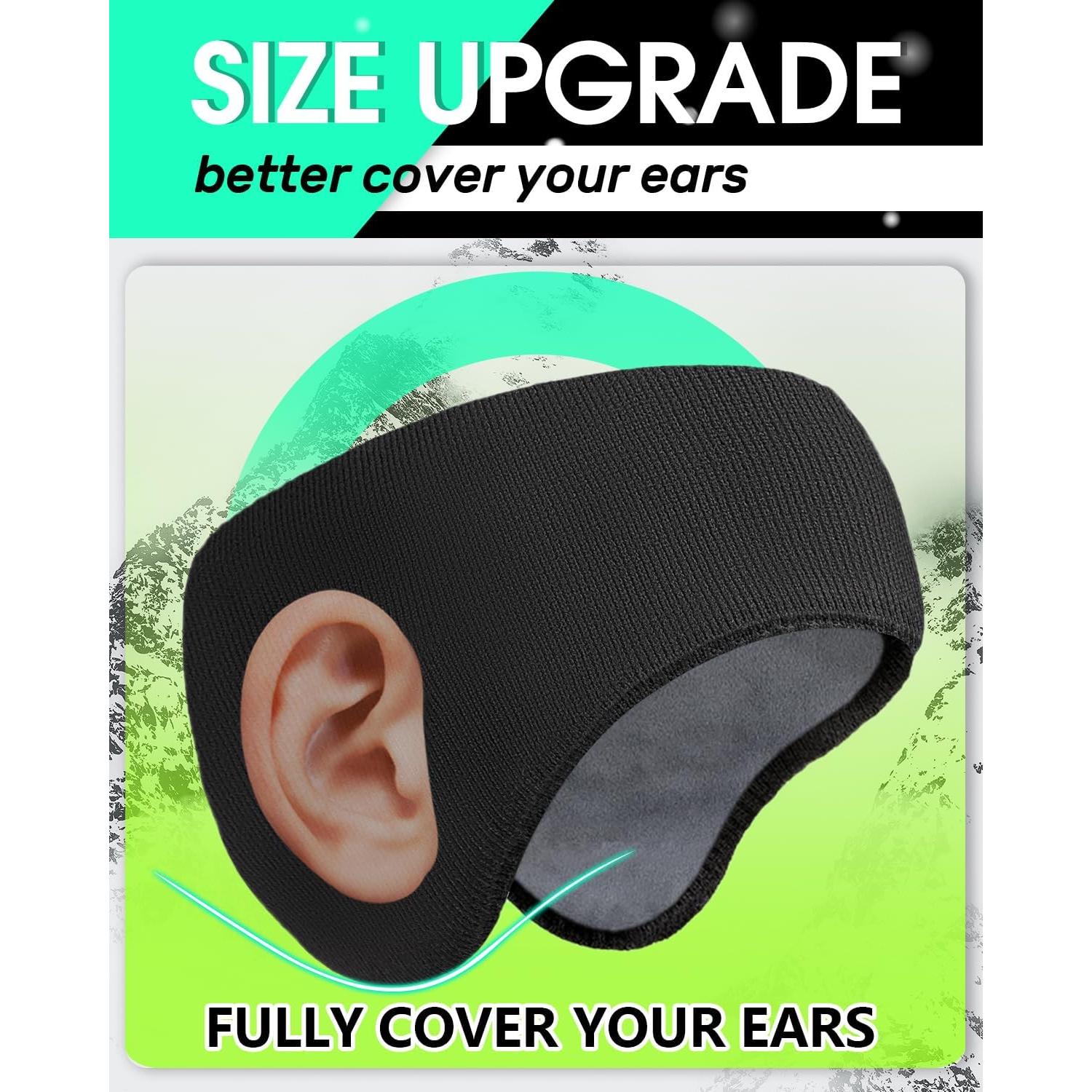 Cinta para la cabeza de invierno Doble Capa Felpa Negra