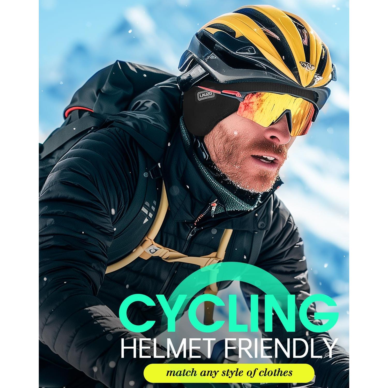 Cinta para la cabeza de invierno Doble Capa Felpa Negra