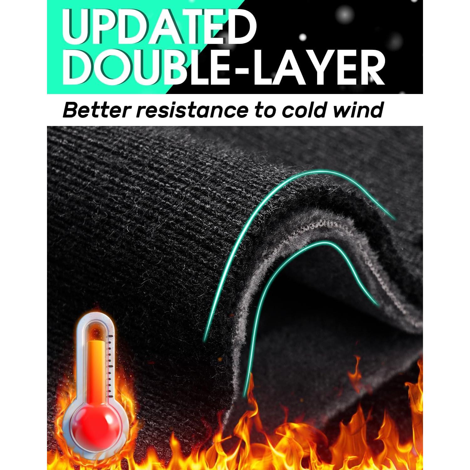 Cinta para la cabeza de invierno Doble Capa Felpa Negra