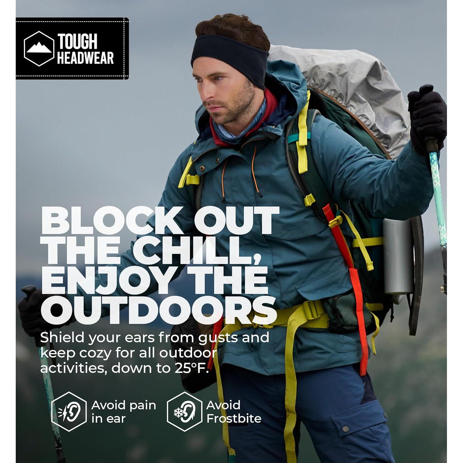 Cinta para la cabeza Tough Headwear de forro polar negra