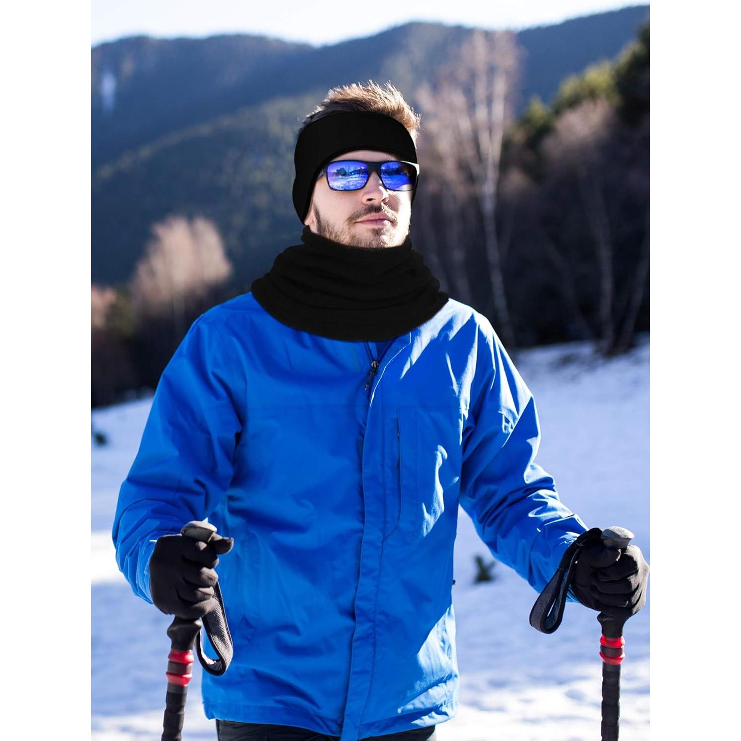 Conjunto de Invierno SATINIOR: 2 Bandas Calentadoras, 2 Gaiters y 2 Guantes Táctiles