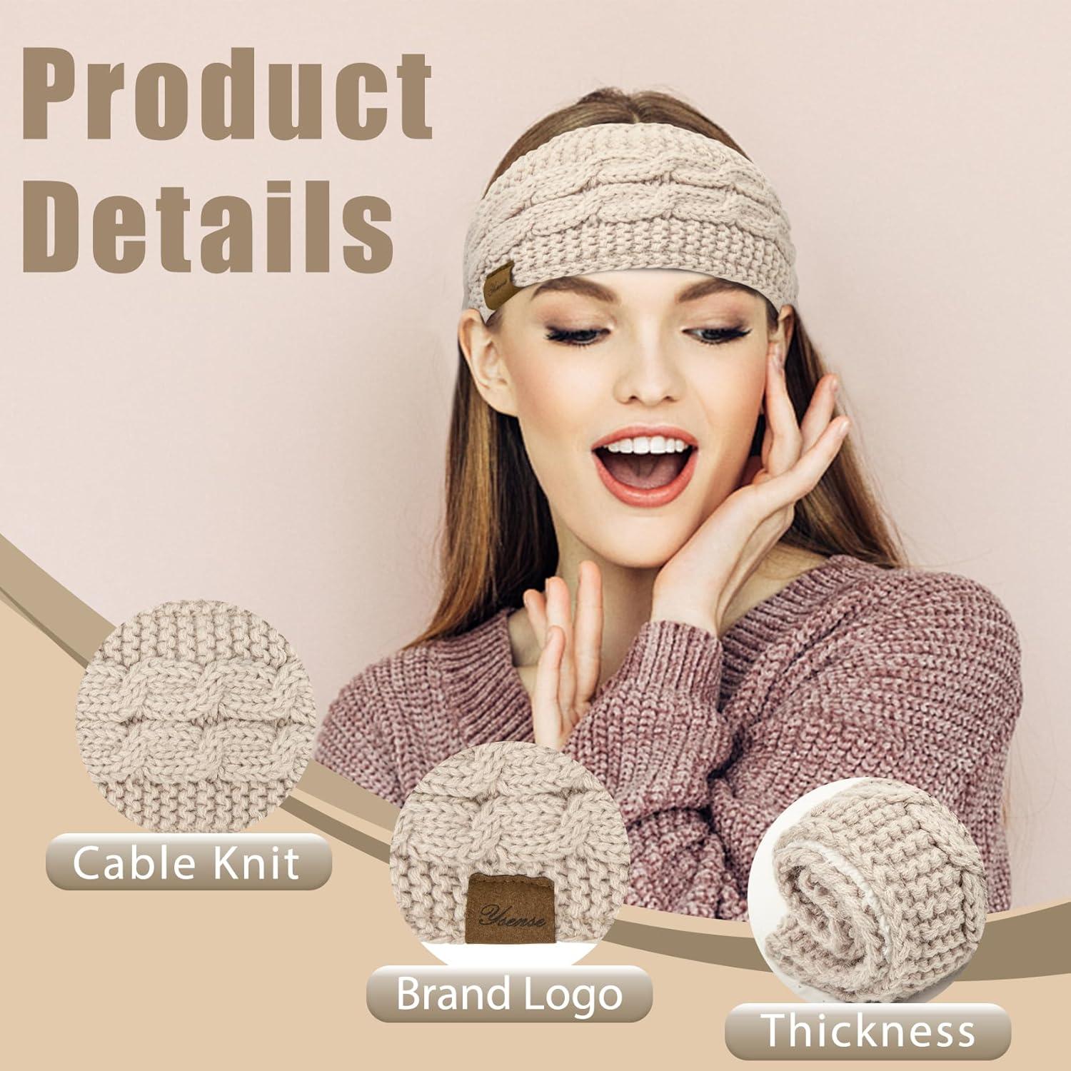 Banda Calentadora de Oídos YSense para Mujeres Tejida Invierno